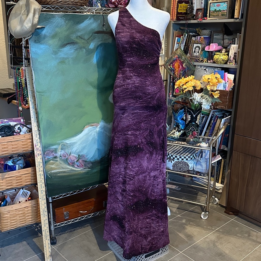 Windsor Plum One Shoulder Maxi Dress Whimsgoth Formal Prom Hoco